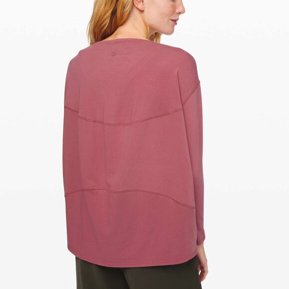 lululemon Back In Action Long Sleeve Moss Rose Size 0 - Picture 5 of 5